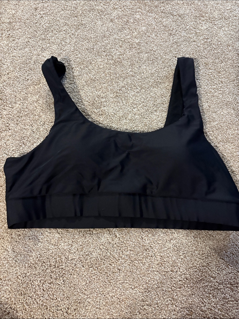SHEIN Black Scoop-Back Swim Top